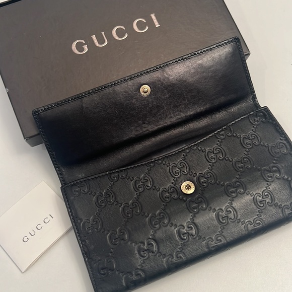 GUCCI Leather Wallet with Gold Hardware in the box 7.5”x4” - Picture 6 of 13